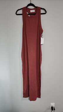 Spiritual Gangster Simone Rib Maxi Dress in Cayenne